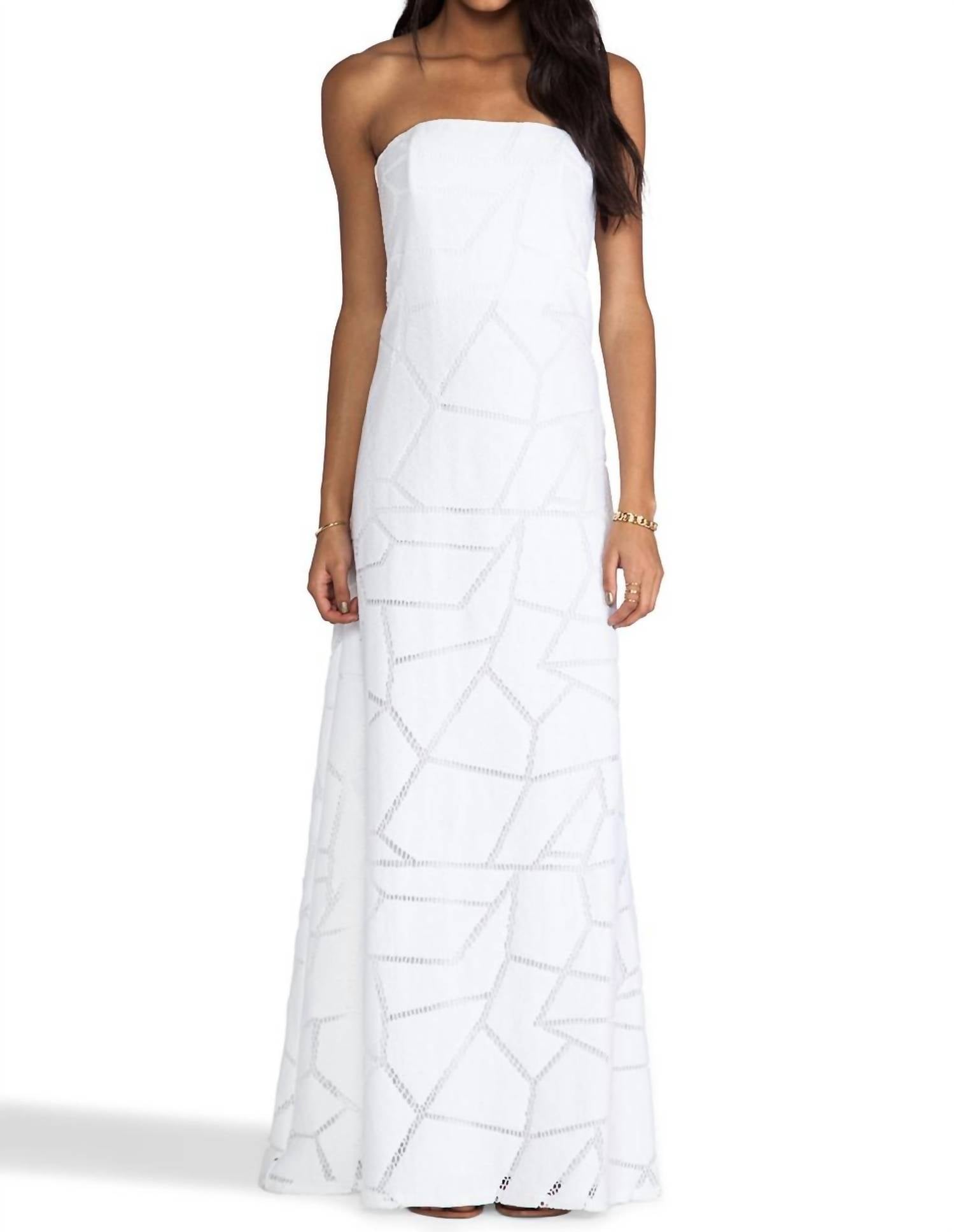 ALEXIS Lyona Long Strapless Dress in white - women's dress