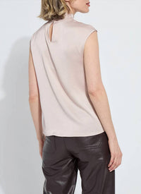 Lysse Aisha High Neck Blouse in rose petal - women's blouse - alternate view