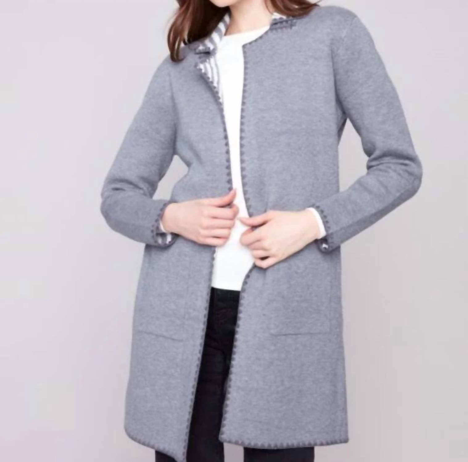 Charlie B - Blanket Stitch Reversible Cardigan