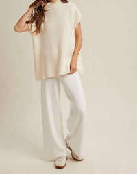WISHLIST Turtle Neck Sweater Pant Set in white - women's sleepwear