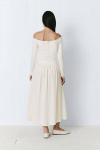 Rue Sophie - Rosette Off Shoulder Dress