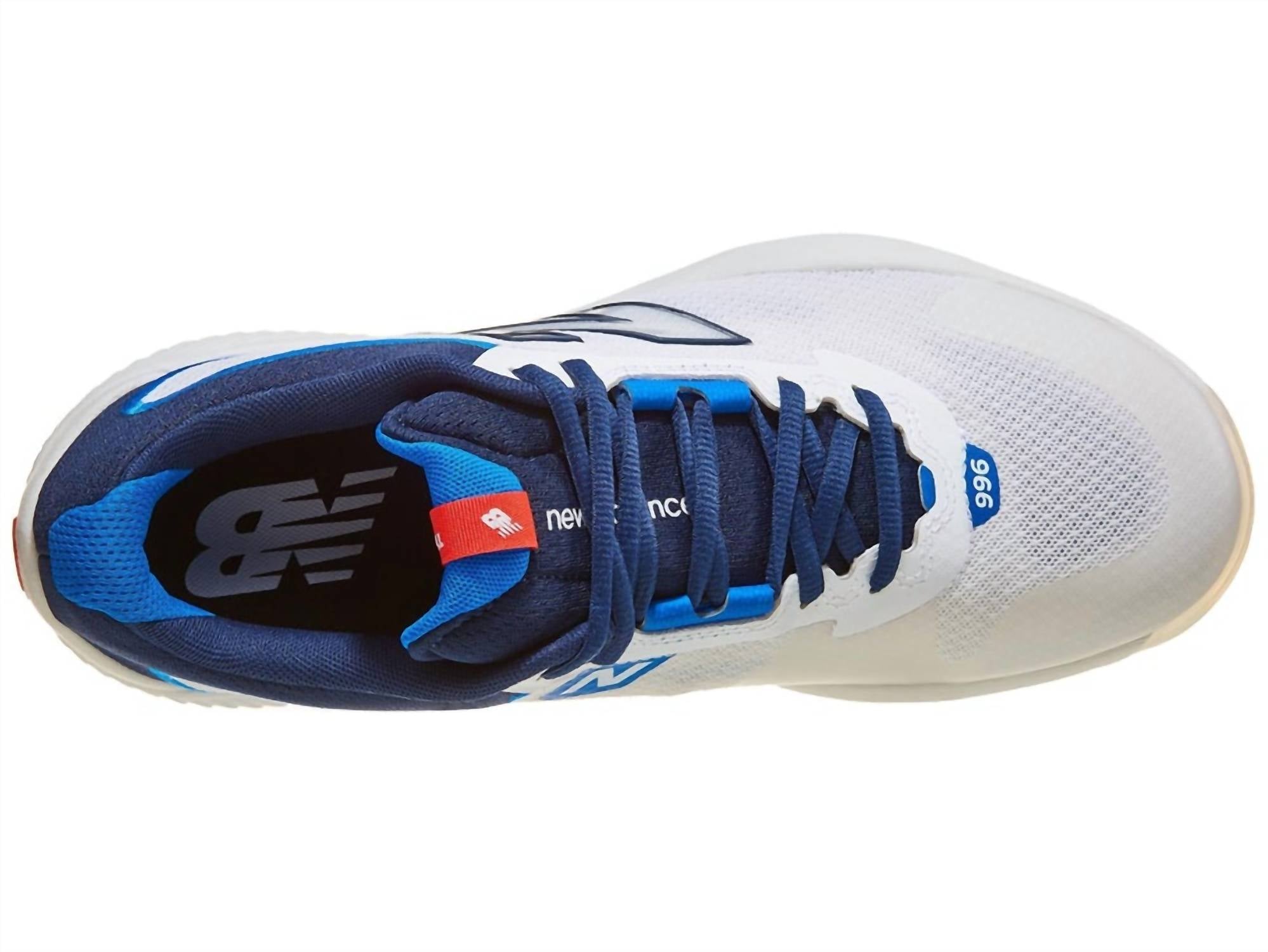 New Balance Women's Fuelcell 996v6 Pickleball Shoe in white navy - women's shoe - alternate view