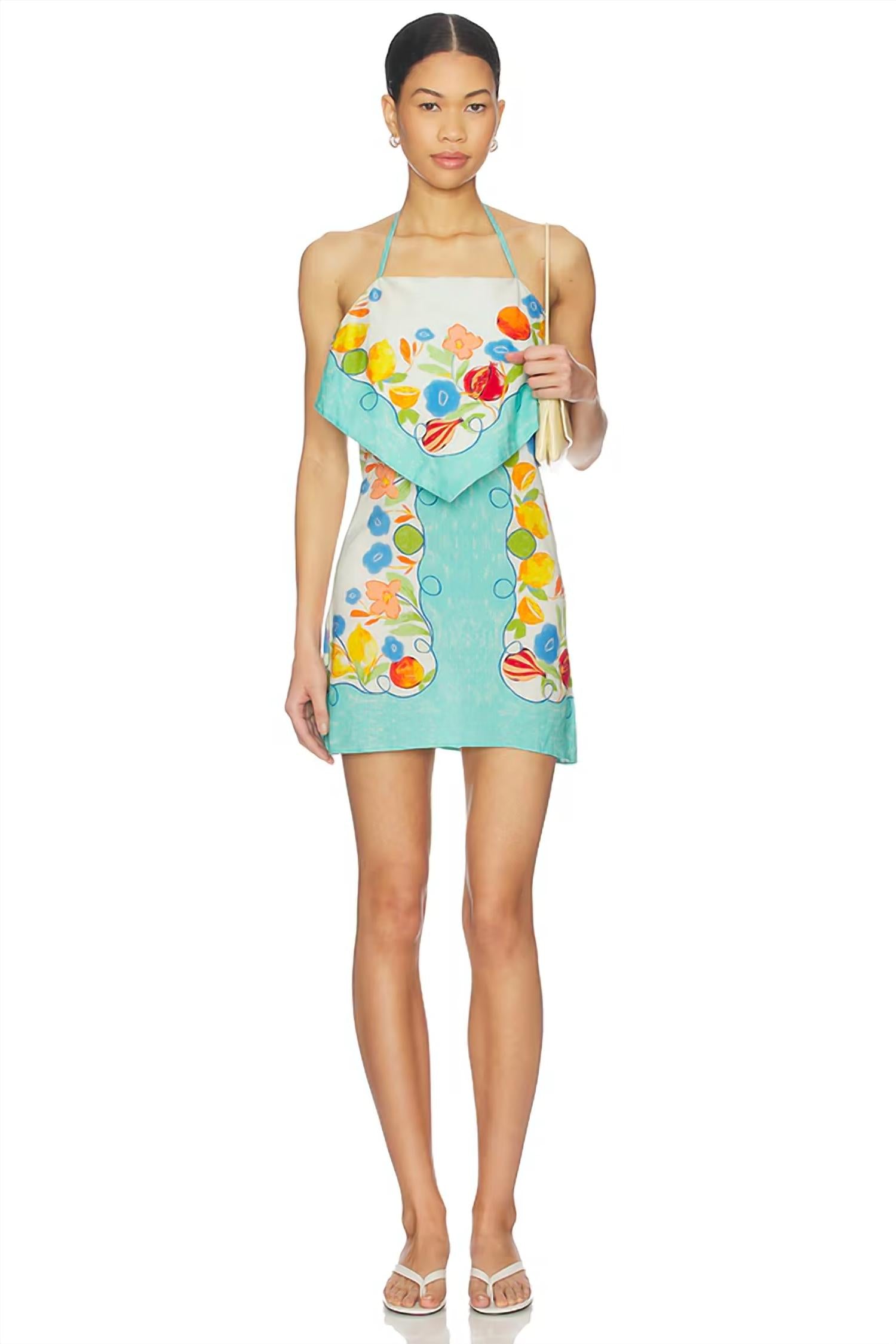Saylor - Helly Fruit and Floral Scarf Dress