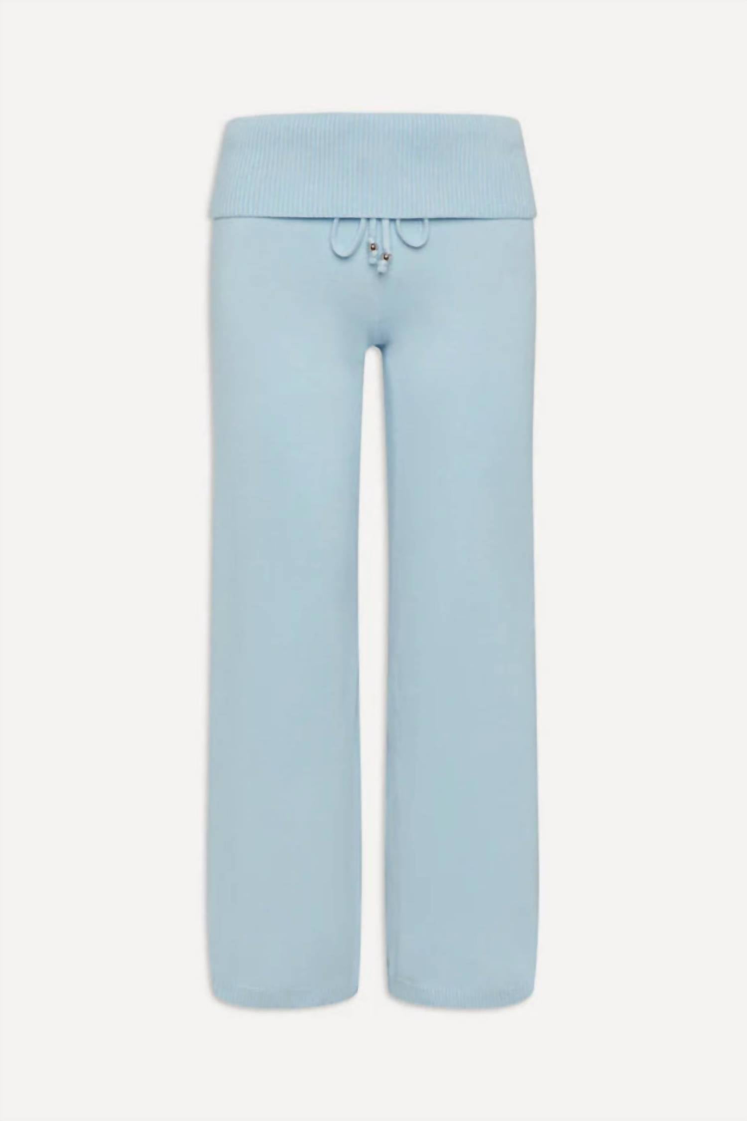 Frankies Bikinis Dawson Knit Fold Over Pants in daydream - women's pants - view 5