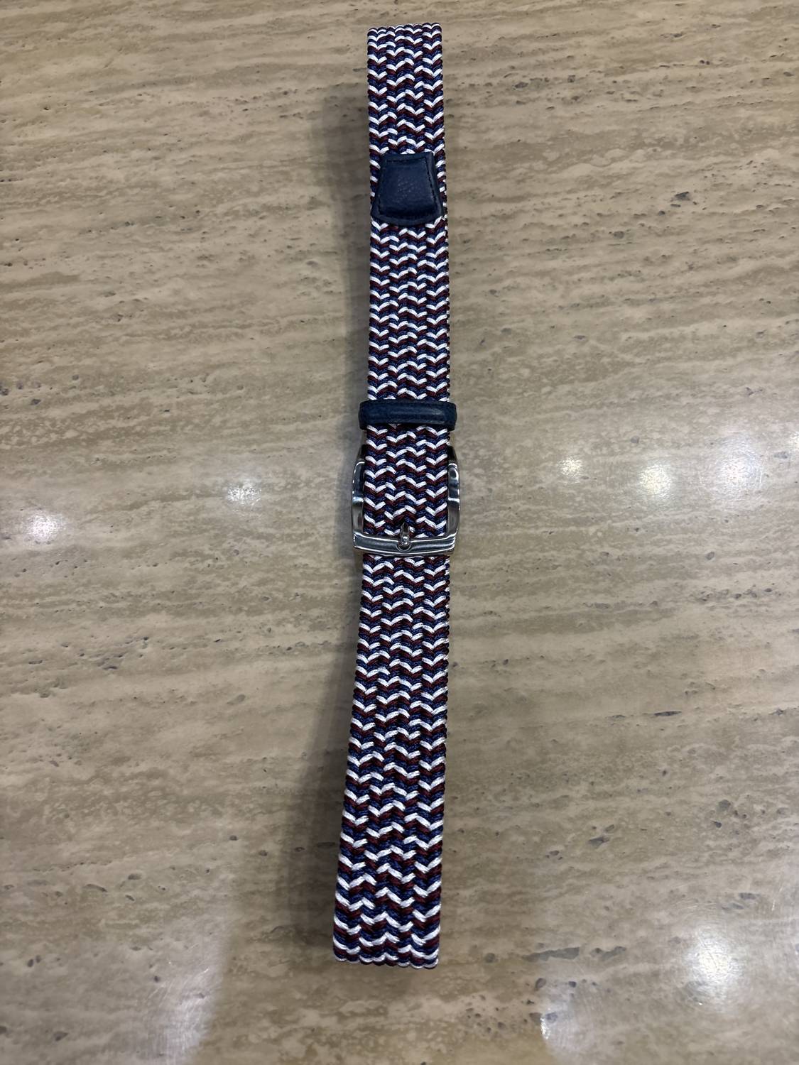 Torino Leather Men's Italian Braided Leather & Linen Elastic Belt in multi - men's accessory - detail view