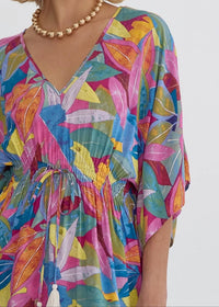 Entro - Colorful Print V-neck Maxi Dress