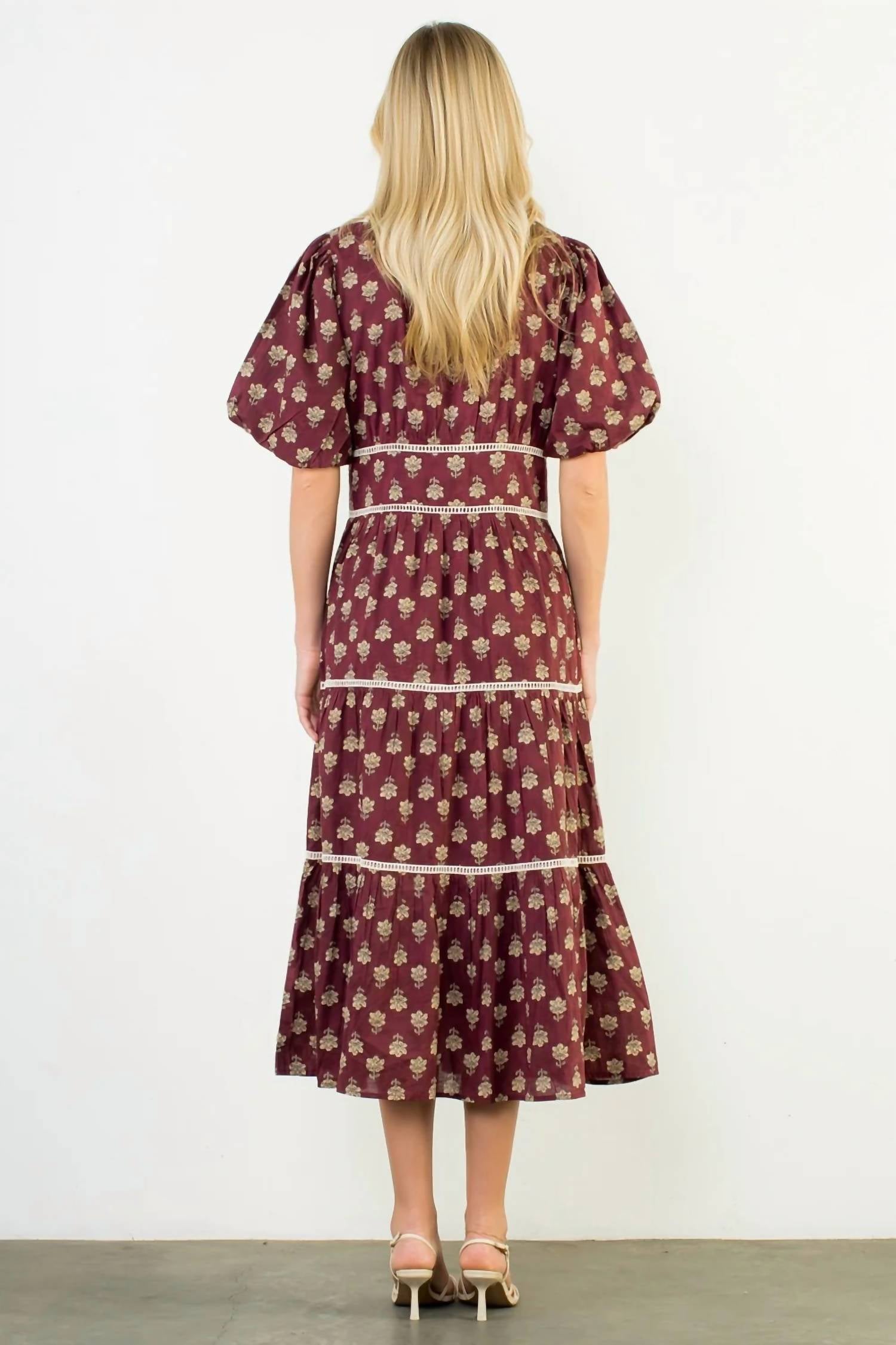 THML Kamila Autumn Dress in red - women's dress - alternate view