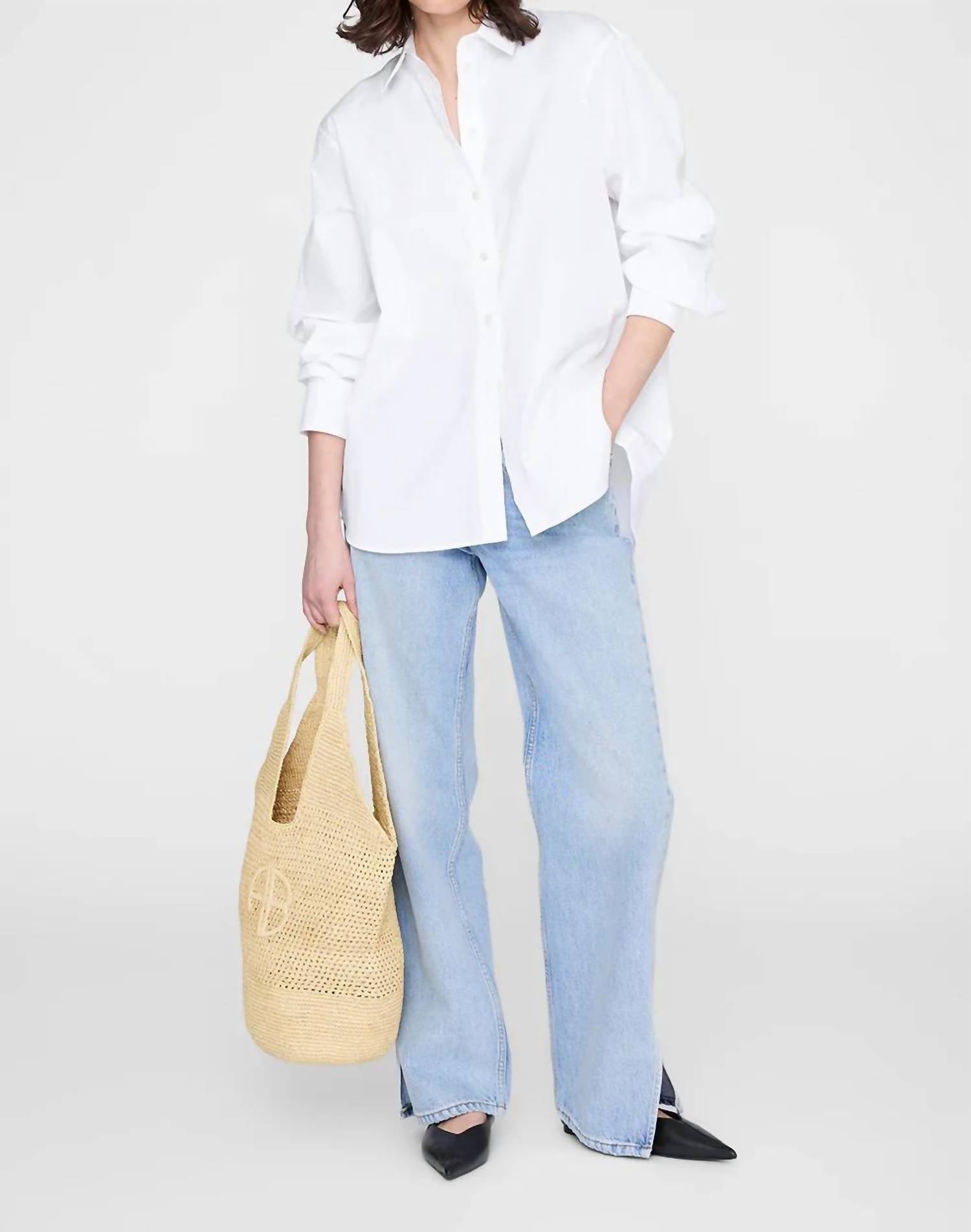 Anine Bing - Women's Leah Logo Hobo Raphia Bag