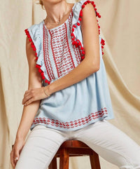 Savannah Jane - Hop to It Embroidered Top