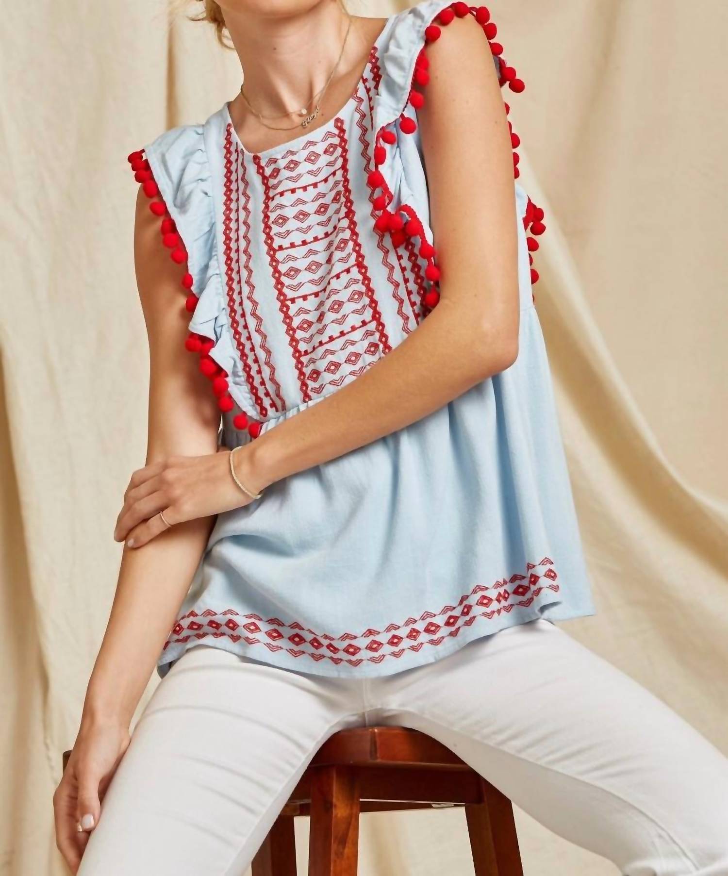 Savannah Jane - Hop to It Embroidered Top
