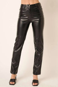 mittoshop Jett Faux Leather Pants in black - women's pants