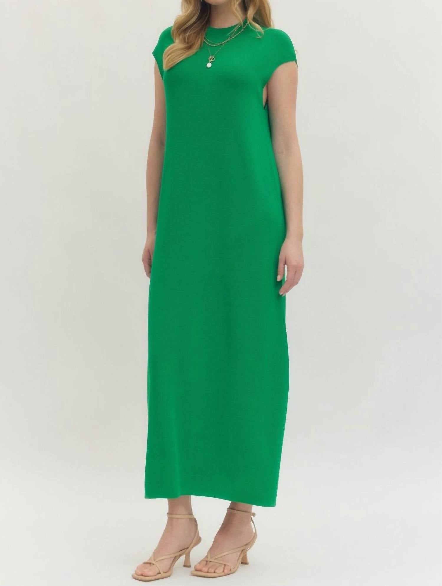 entro Talk This Way Maxi Dress in green - women's dress - detail view
