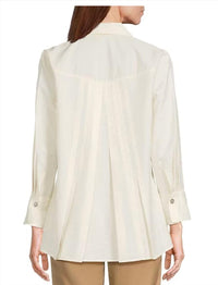 Multiples - Cuffed 3/4 Sleeve Button Front Tucked Shirt