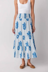 Thml - Women's Smocked Waist Floral Long Skirt