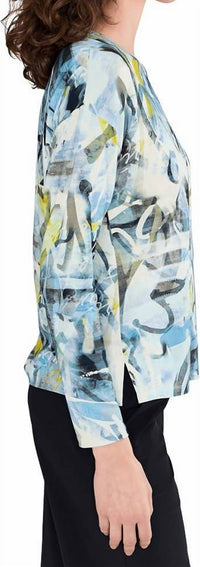 Elliott Lauren - Long Sleeve Crew Neck Printed Top