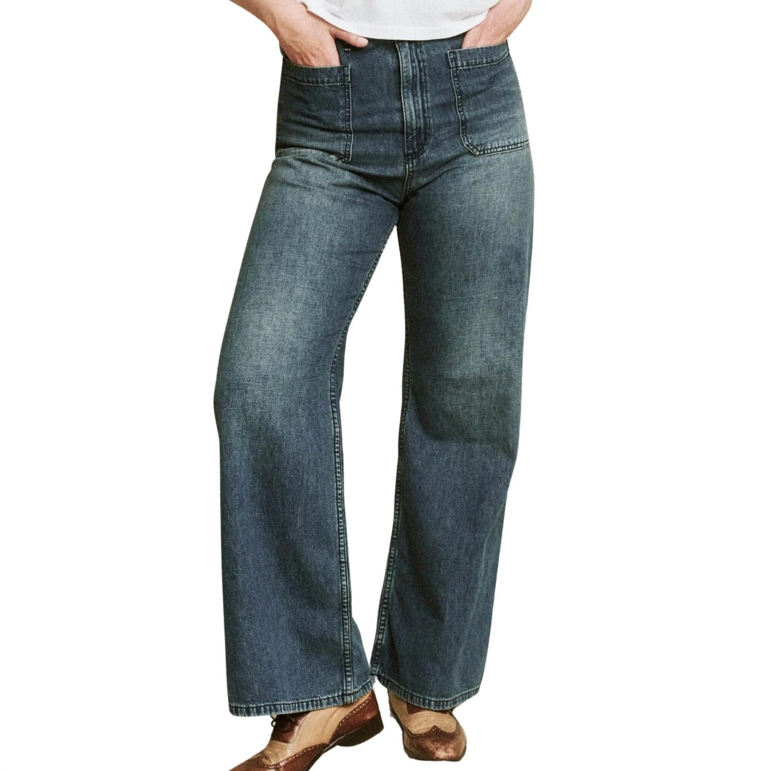 THE GREAT. Women's The Dock Jean in marina wash - women's jeans