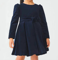 Abel & Lula - Girls Pleated Velvet Dress