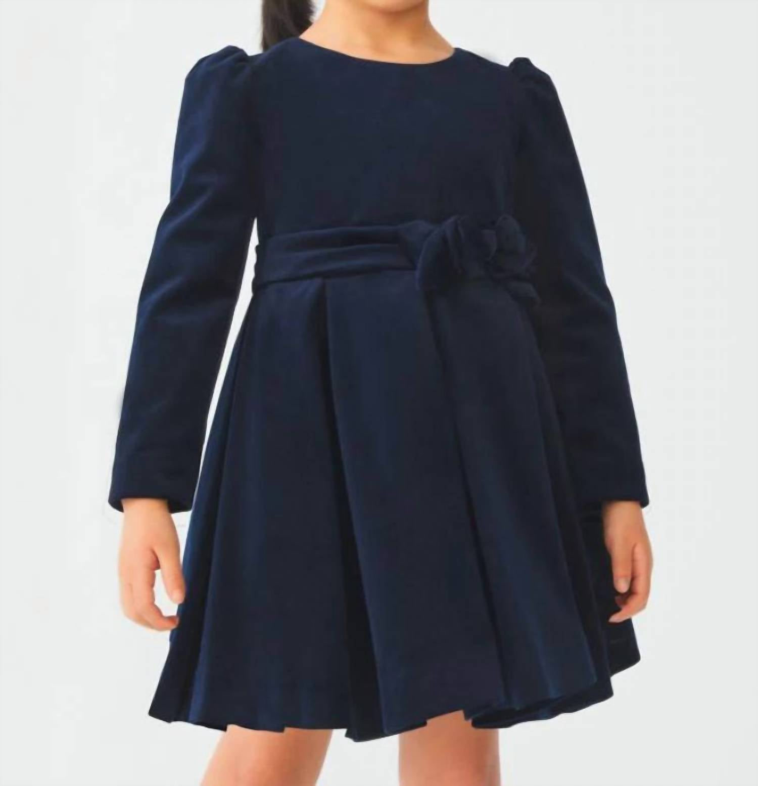 Abel & Lula - Girls Pleated Velvet Dress