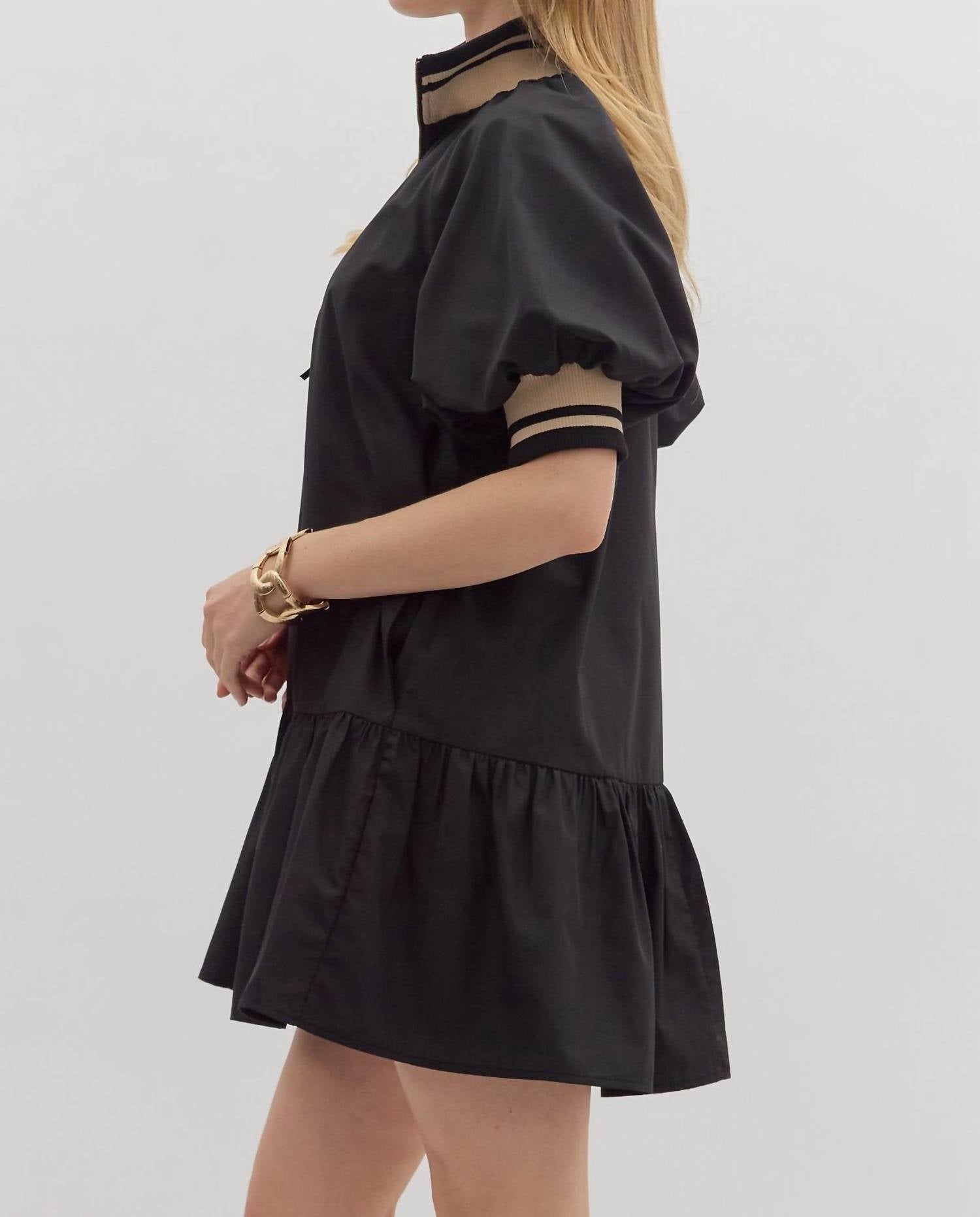entro Colorband Mini Dress in black - women's dress - view 4