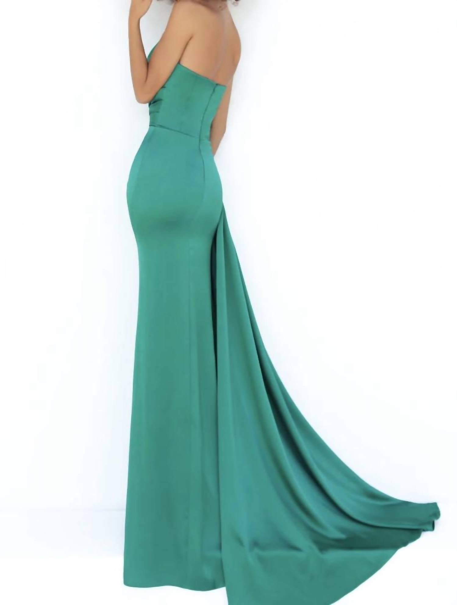 Tarik Ediz - Strapless gown with slit