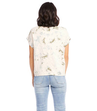 Karen Kane - Penny Tie Dye Front-tie Short Sleeve Top