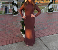 Sage The Label - Women's Merlot Mock Neck Maxi Dress