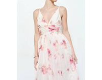 Ina Fashion - Romantic Organza V-neck Midi Dress