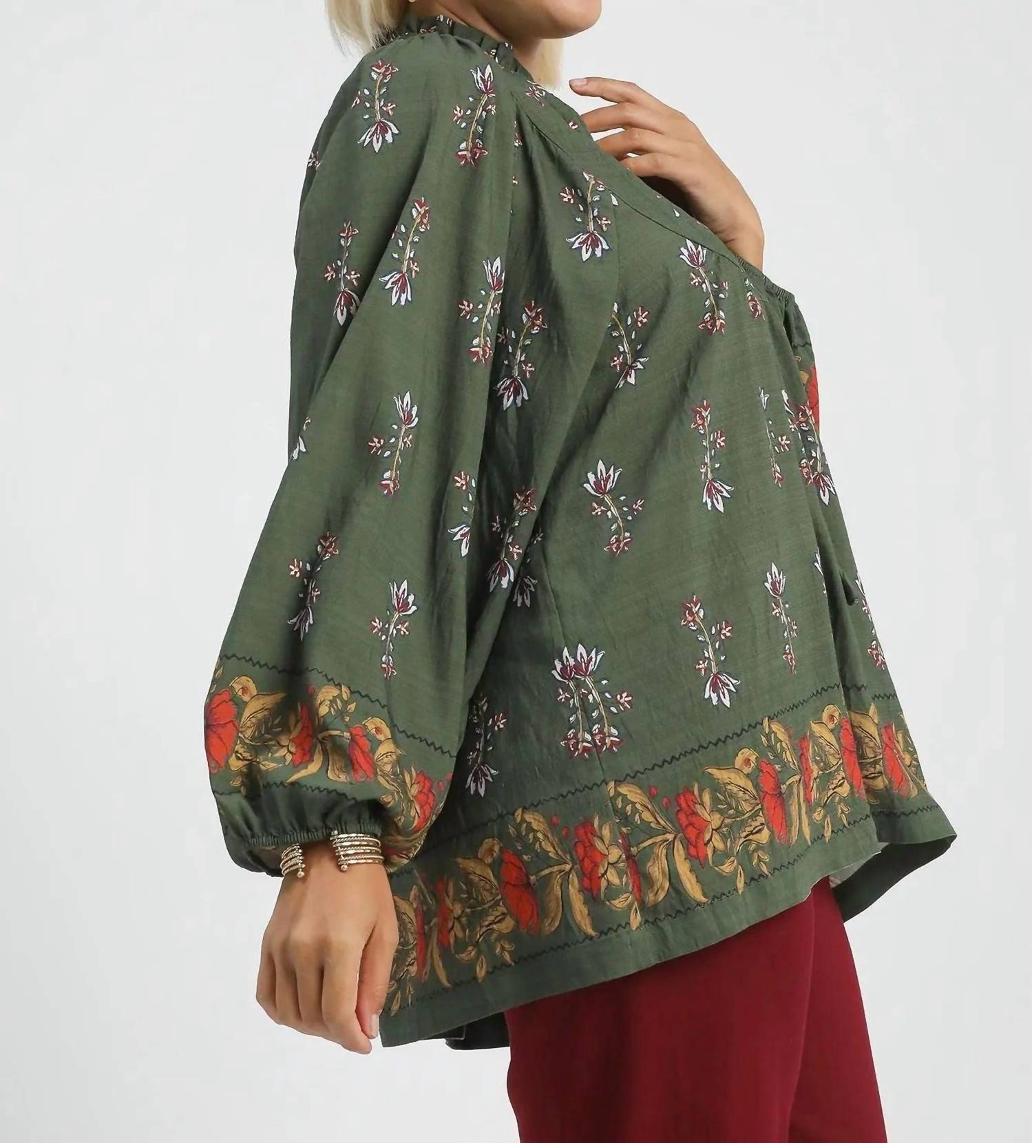 Umgee - Bloom & Wander Peasant Blouse - Plus