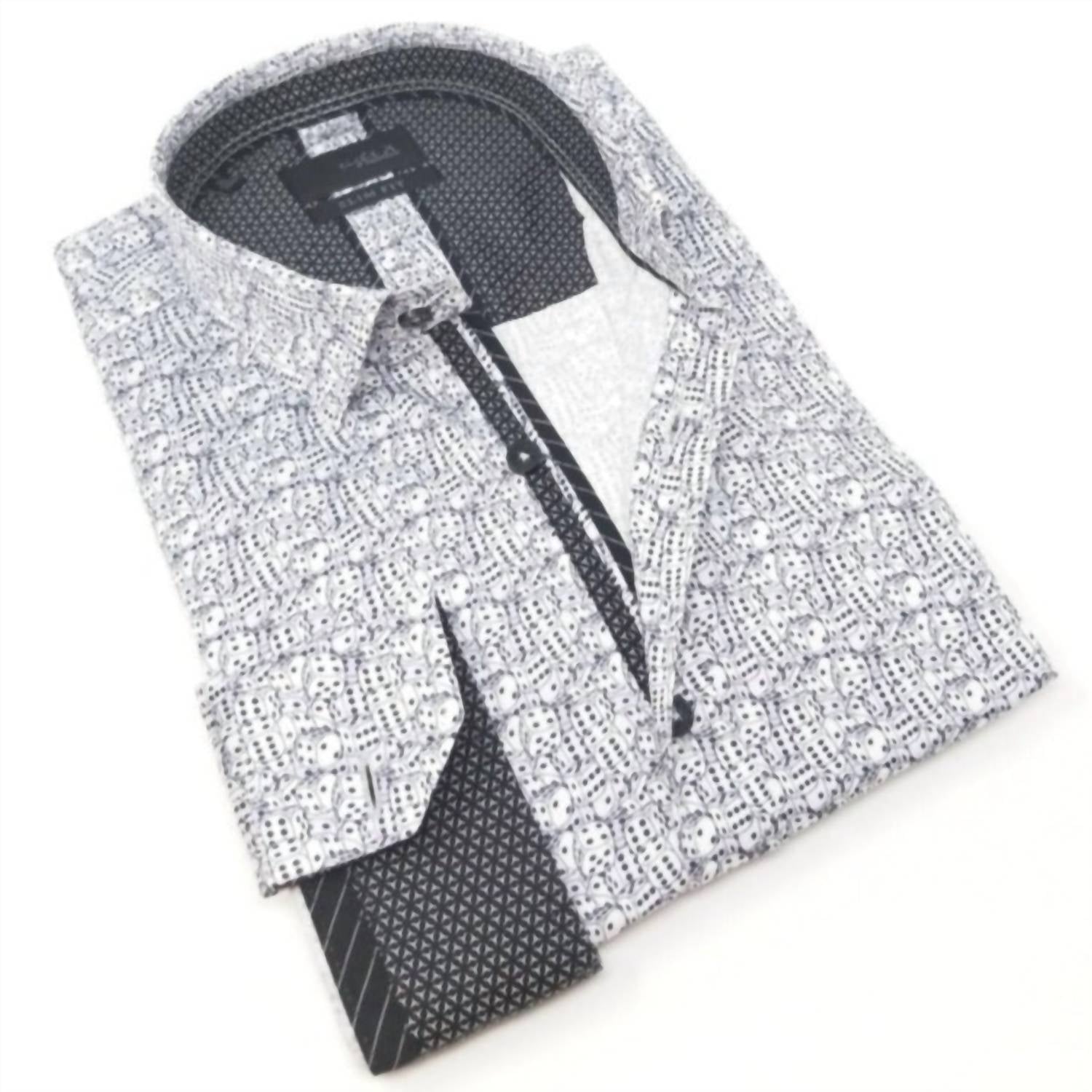 Eight X - Lucky Roll Print Button Down Shirt With Trim