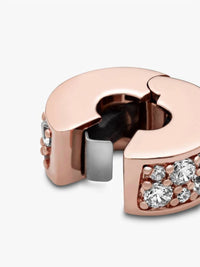 Pandora - Clear Pavé Clip Charm 14k rose gold plating-charm only