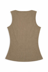 Pretty Garbage Buckle Tank Top in khaki - women's tank top - alternate view