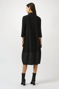 Joseph Ribkoff - Zipped Collar 3/4 Sleeves Cocoon Dress