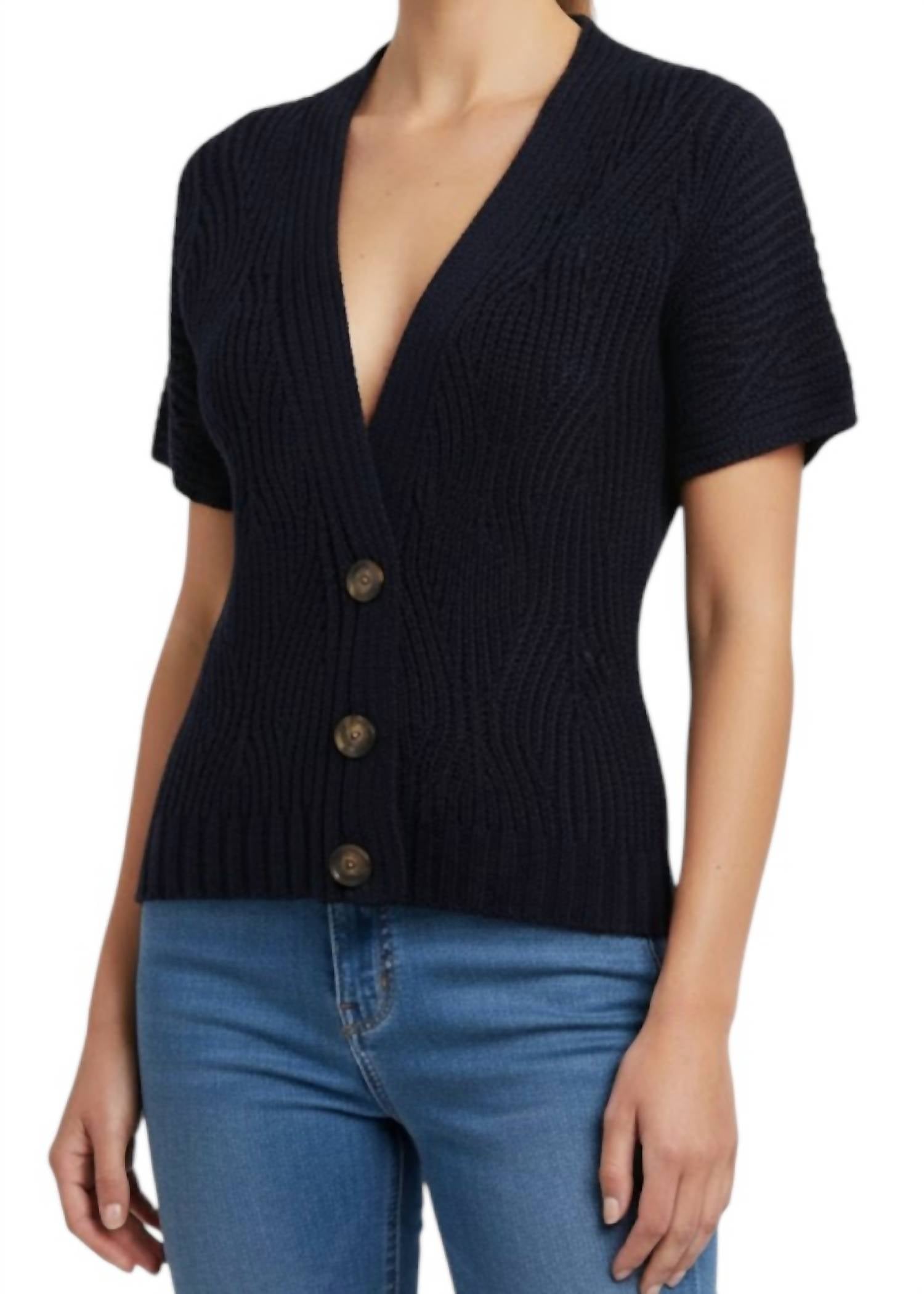 Marble - Short Sleeve Knit Cardigan