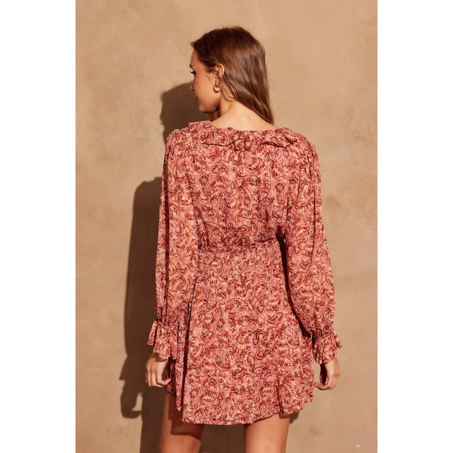 Dress Forum - Sangria Shirred Waist Mini Dress
