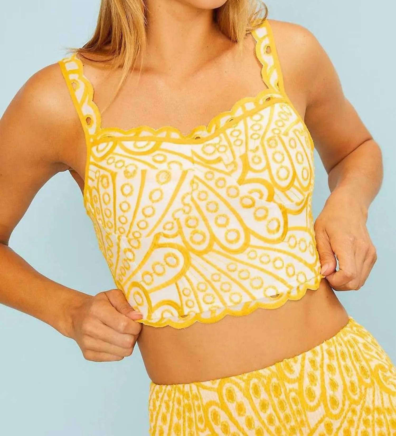 Main Strip - Sunshine Eyelet Top