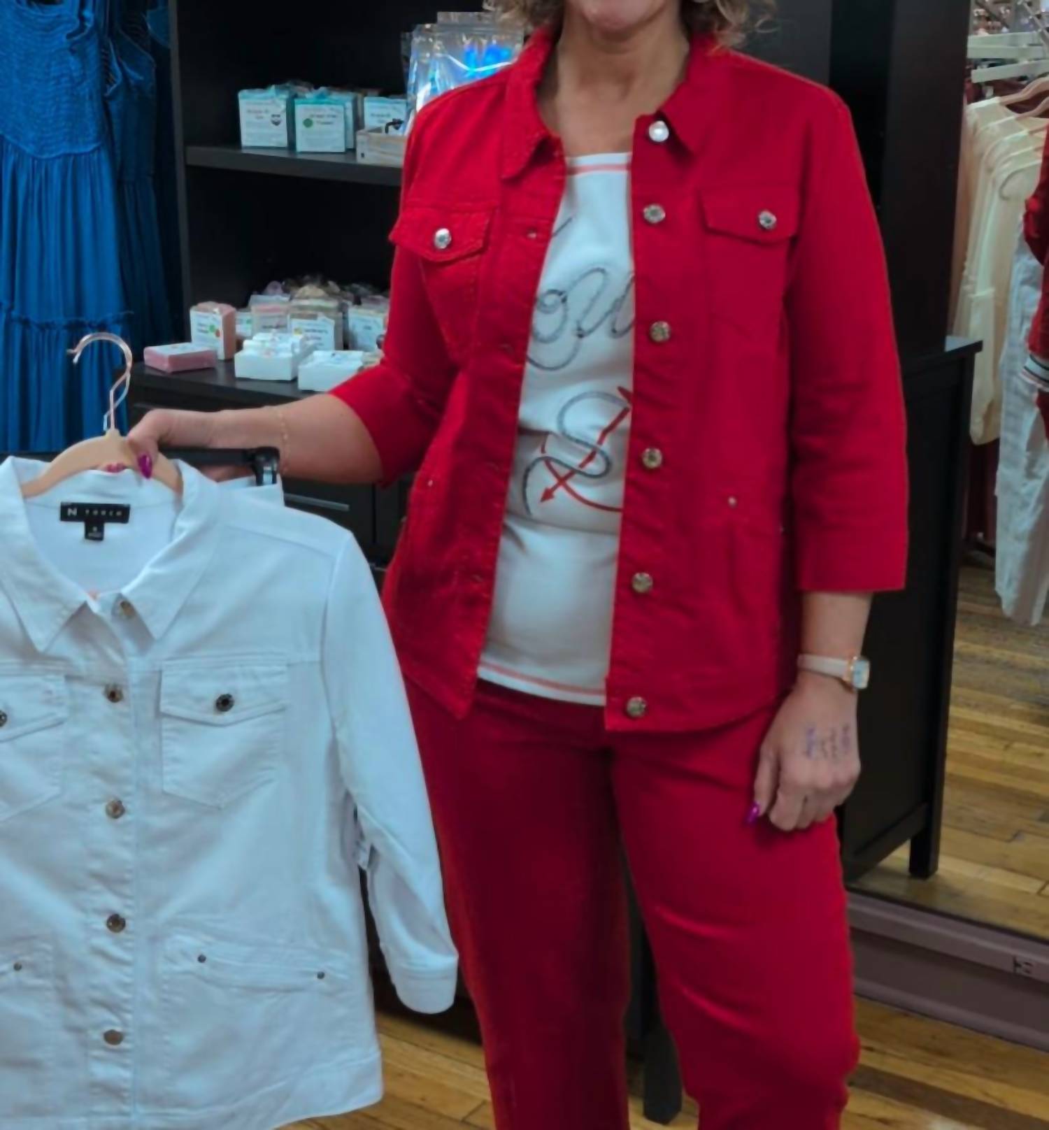 N Touch - Women's Fireside Three Quarter Sleeve Button Up Jacket