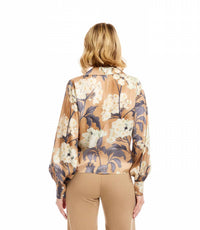 Karen Kane - Beverly Blouson Sleeve Satin Tie-front Top