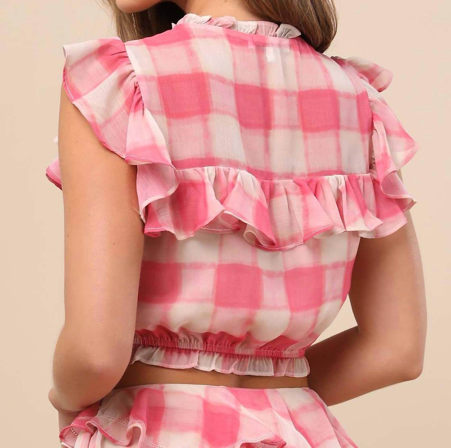 Jacquie The Label - Giada Flutter Sleeve Crop Top