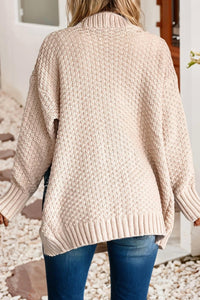 Little Daisy Closet Denim Pockets Cardigan in soft bronze - women's cardigan - alternate view
