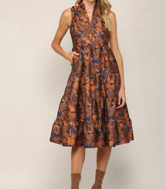 Fate - Ruffled Neck Midi Dress