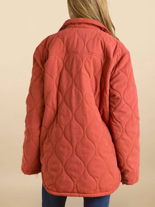 Adora - Solid Quilted Side Pocket Jacket