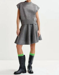 ESSENTIEL ANTWERP Icing Knit Flared Skirt in black - women's skirt