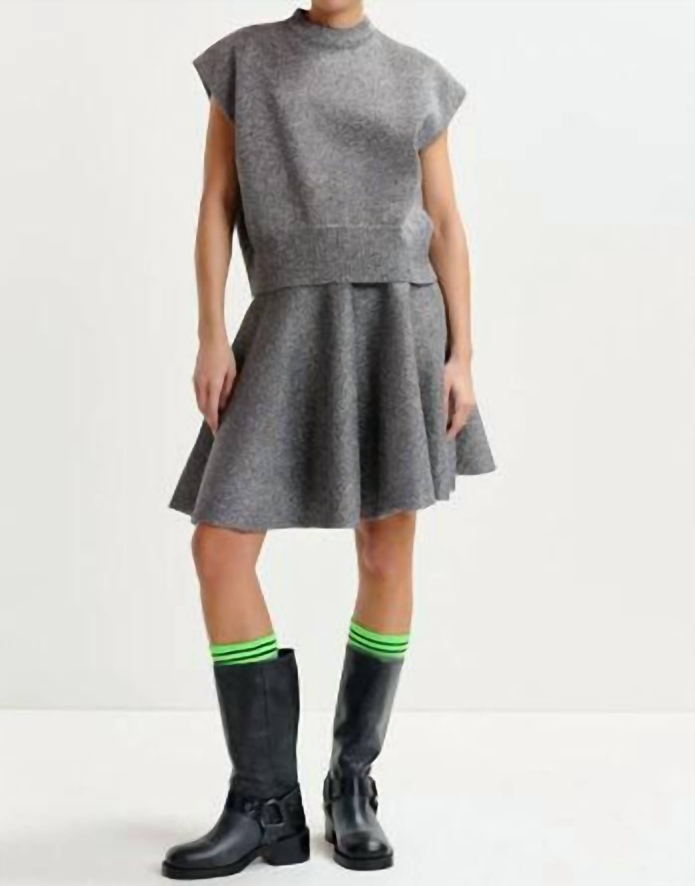 ESSENTIEL ANTWERP Icing Knit Flared Skirt in black - women's skirt