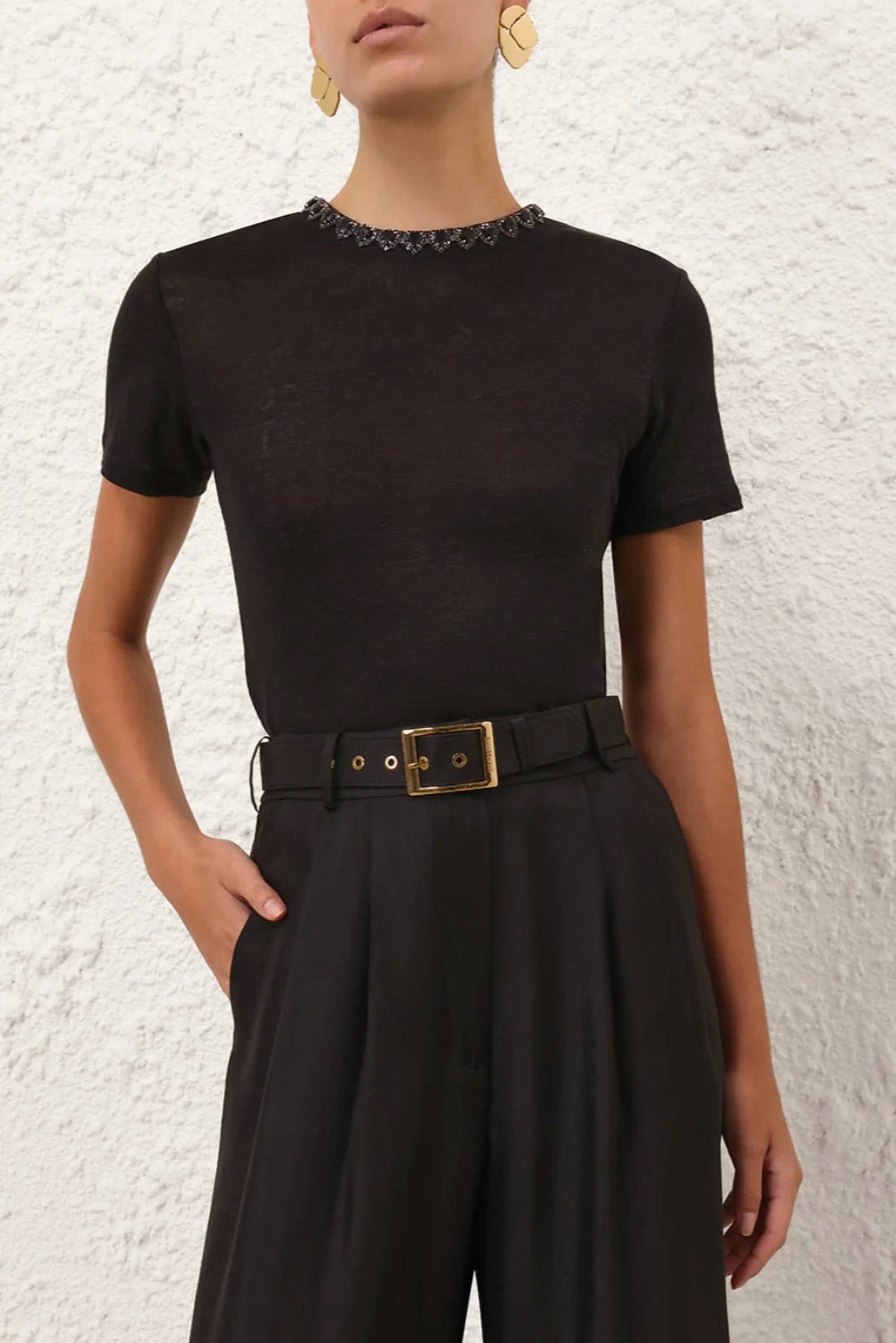 Zimmermann - Short Sleeve Embellished Tee