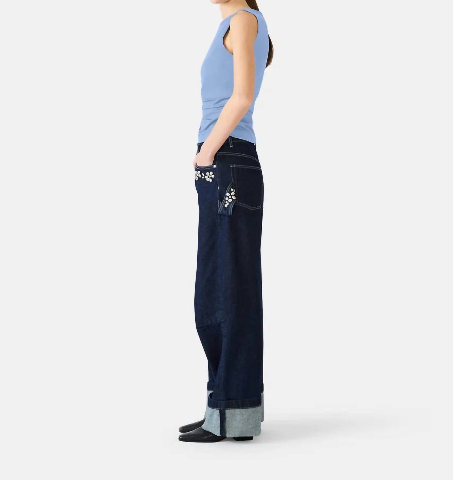 STEVE MADDEN Adair Basic Top in blue - women's tank top - alternate view