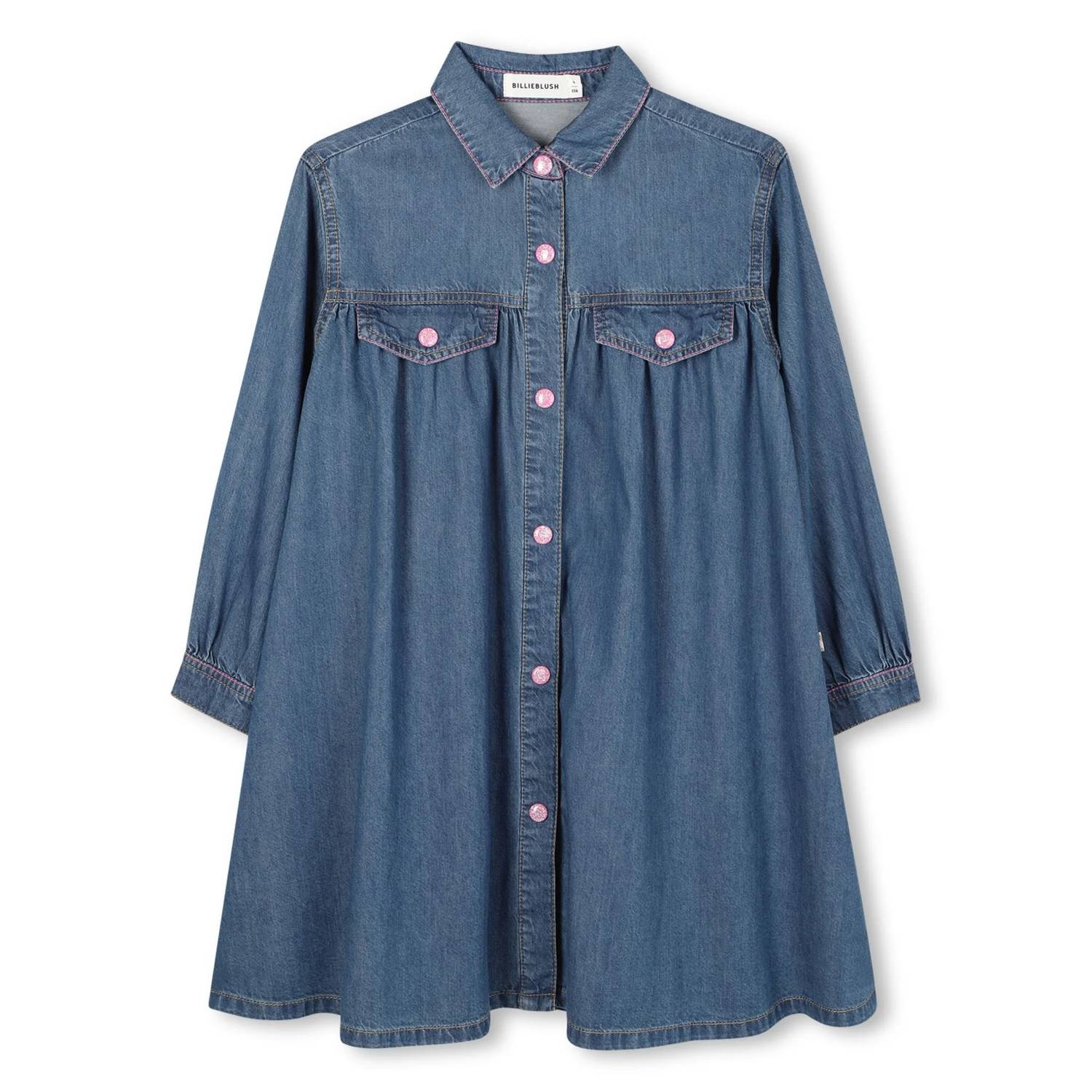 Billieblush - Girls Long Sleeve Denim Dress