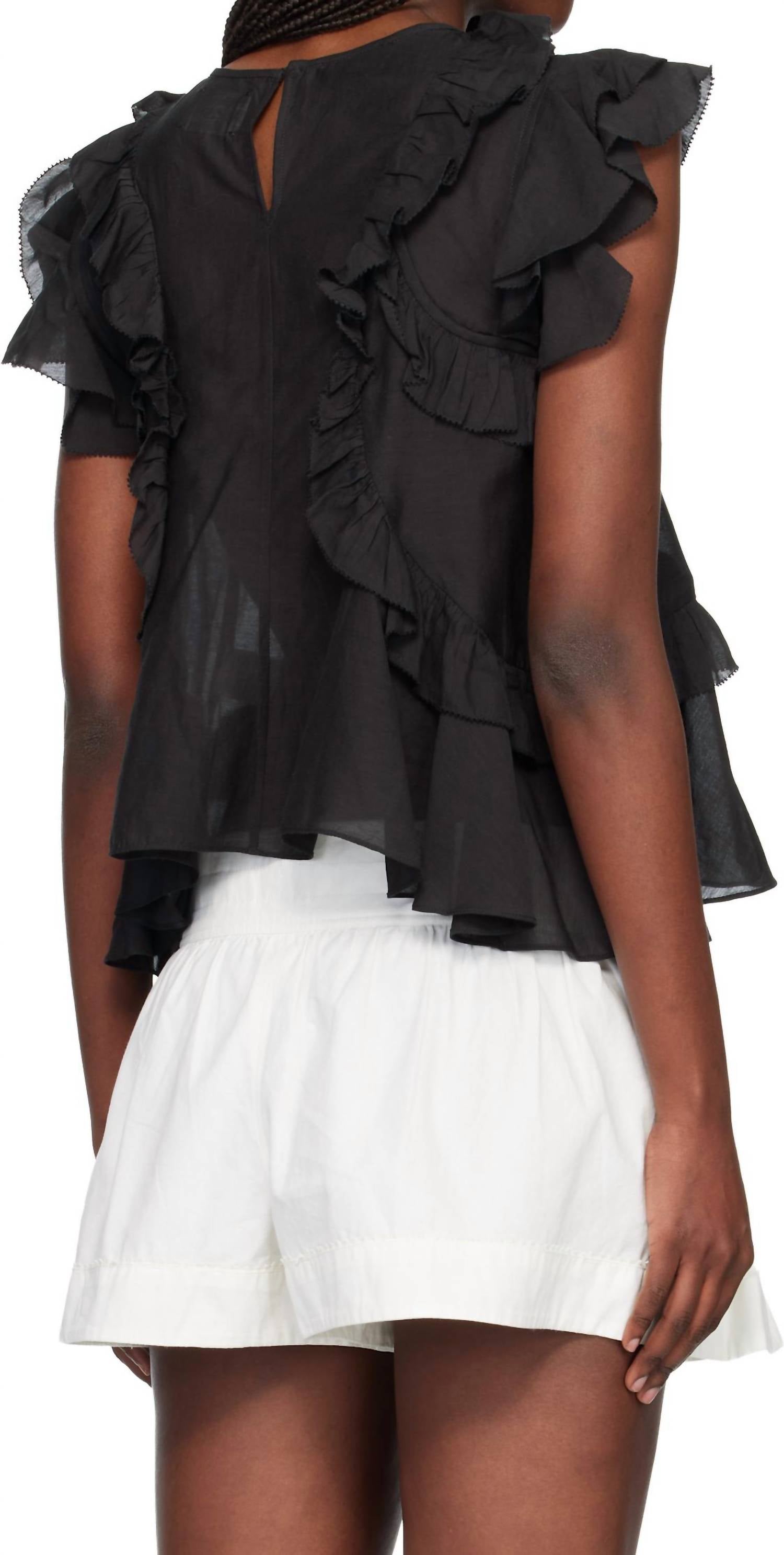 ISABEL MARANT Nalou Blouse in black - women's blouse - alternate view
