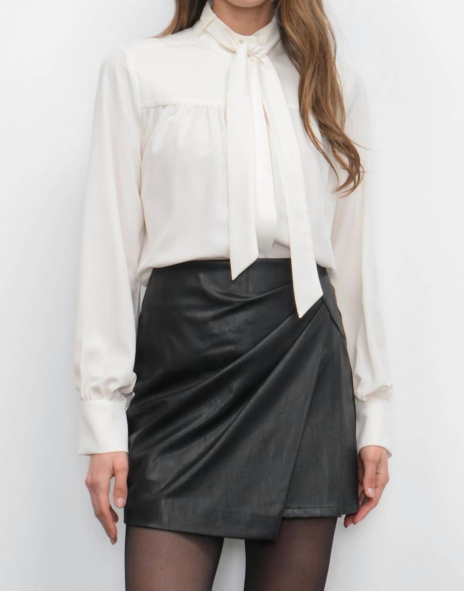 Greylin - Grace Wrap Vegan Leather Skort