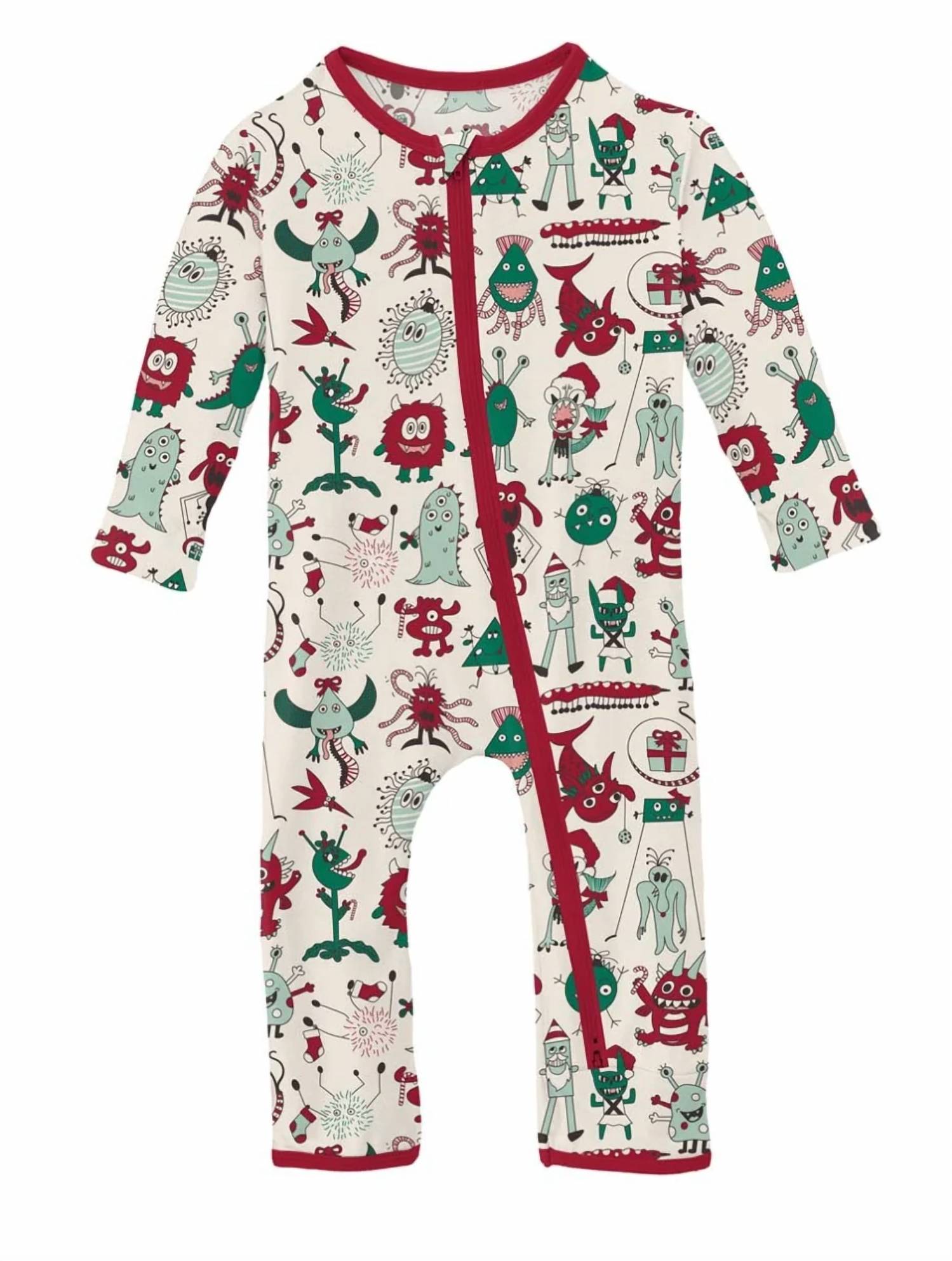 Kickee - Kids Merry Monsters Zip Pajama Footie