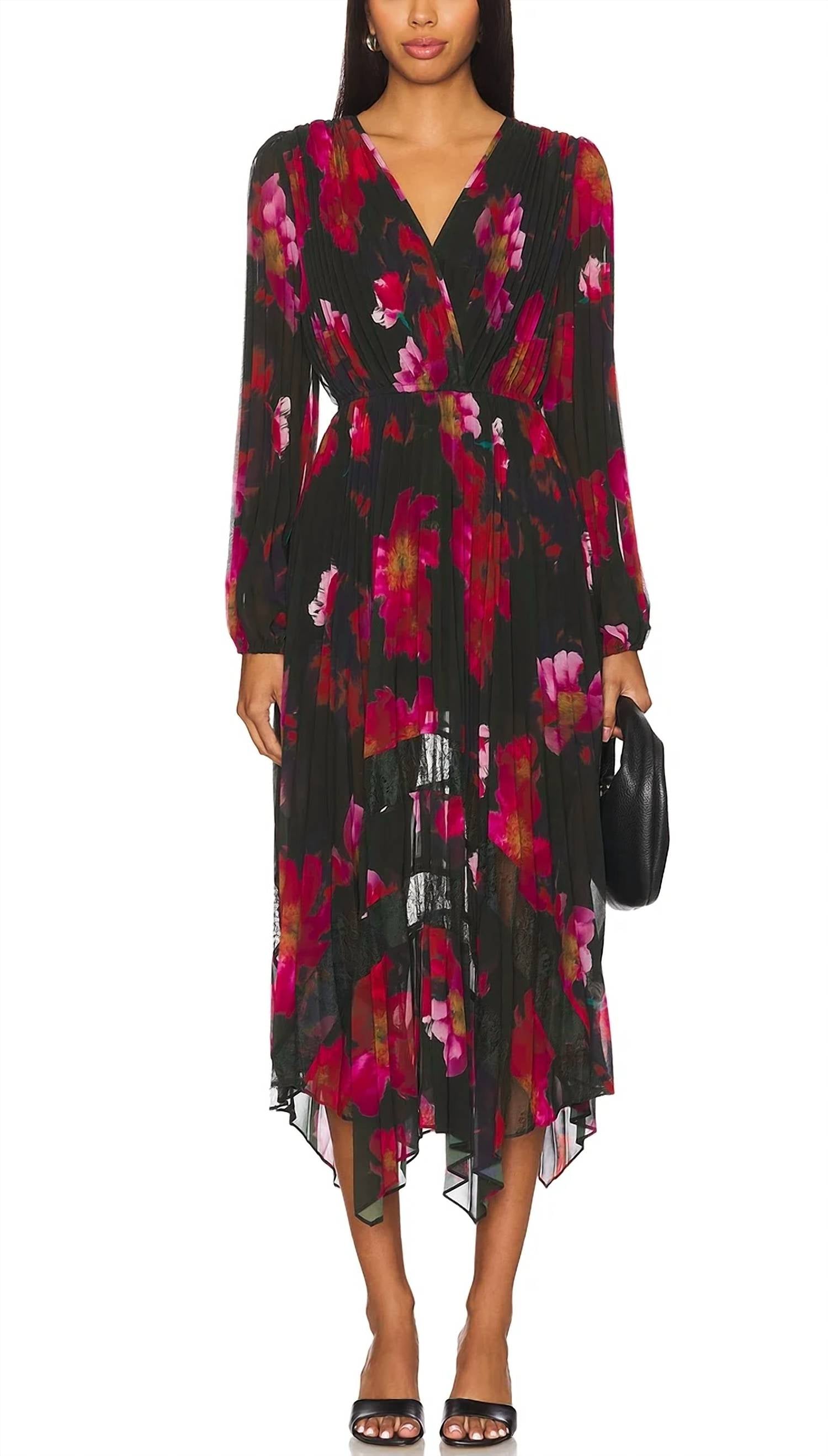 Steve Madden - Ari Dress Pleated Chiffon Midi Dress